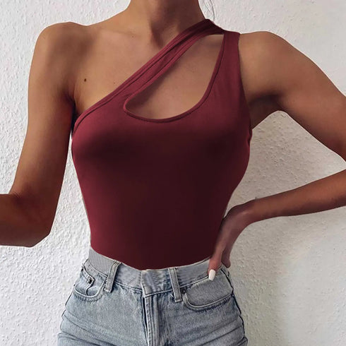 'Ophelia' One Shoulder Cutout Camisole - Celes Fashion